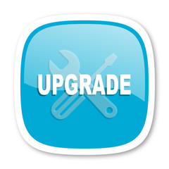 upgrade blue glossy web icon