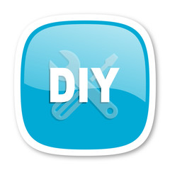 diy blue glossy web icon