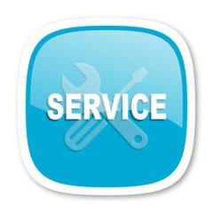 service blue glossy web icon