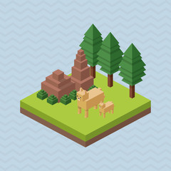 Animal design. Isometric icon. nature concept