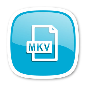 mkv file blue glossy web icon