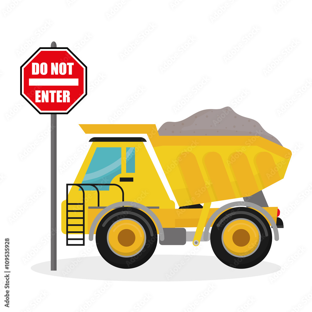 Wall mural Construction design. truck icon. repair concept, vector illustration