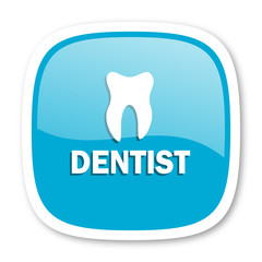 dentist blue glossy web icon