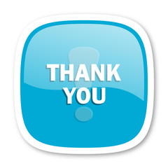 thank you blue glossy web icon
