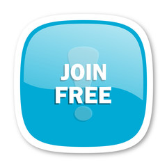 join free blue glossy web icon