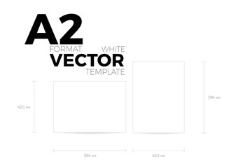 A2 page format white vector eps10 template. vertical and horizontal orientation