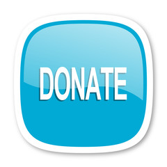 donate blue glossy web icon