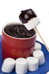 marshmallow and chocolate dip