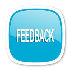 feedback blue glossy web icon