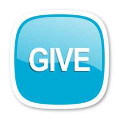 give blue glossy web icon