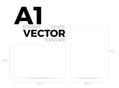 A1 page format white vector eps10 template. vertical and horizontal orientation