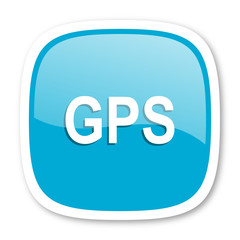 gps blue glossy web icon