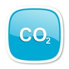 carbon dioxide blue glossy web icon