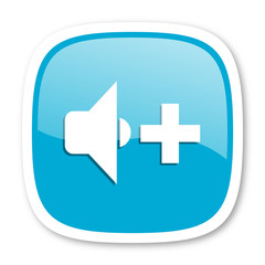 speaker volume blue glossy web icon