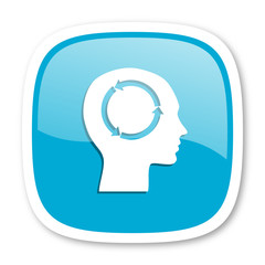 head blue glossy web icon