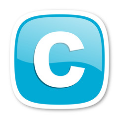 copyright blue glossy web icon