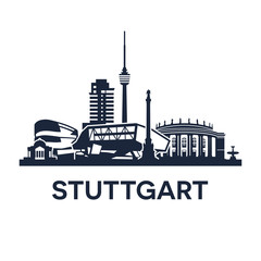 Stuttgart Skyline Emblem - obrazy, fototapety, plakaty