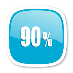 90 percent blue glossy web icon