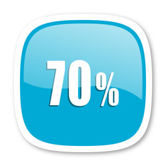 70 percent blue glossy web icon