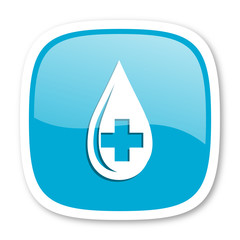 Obraz premium blood blue glossy web icon