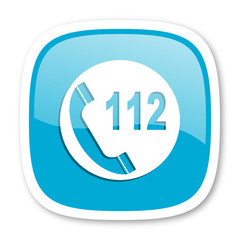 emergency call blue glossy web icon