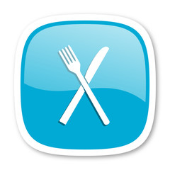 restaurant blue glossy web icon © Alex White