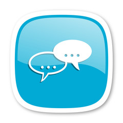 forum blue glossy web icon