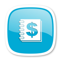 money blue glossy web icon