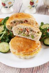 Chicken and vegetable pie