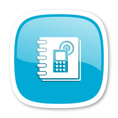 phonebook blue glossy web icon