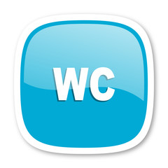 toilet blue glossy web icon
