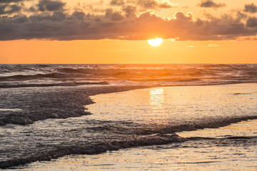 Sunset over the sea in Indonesia
