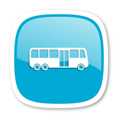 bus blue glossy web icon