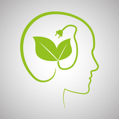 Ecology design. protection icon.  green concept. , vector illustration