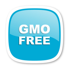 Fototapeta premium gmo free blue glossy web icon