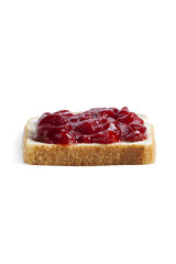 slice of bread with strawberry jam