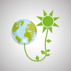 Ecology design. protection icon.  green concept. , vector illustration