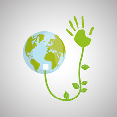 Ecology design. protection icon.  green concept. , vector illustration