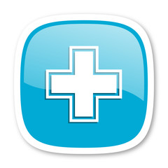 pharmacy blue glossy web icon