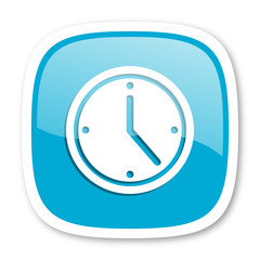 time blue glossy web icon