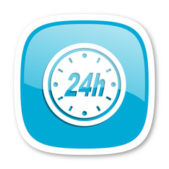 24h blue glossy web icon
