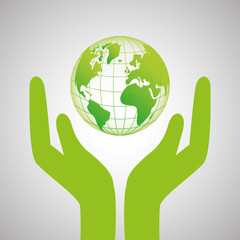 Ecology design. protection icon.  green concept. , vector illustration