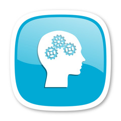 head blue glossy web icon