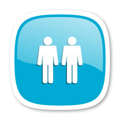 couple blue glossy web icon