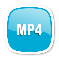 mp4 blue glossy web icon