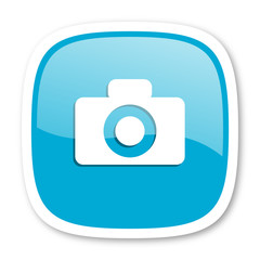 camera blue glossy web icon