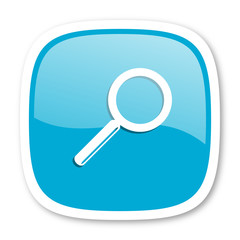 search blue glossy web icon