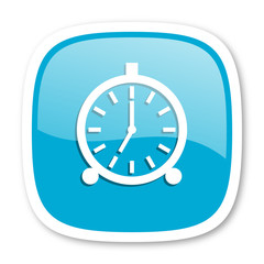 alarm blue glossy web icon
