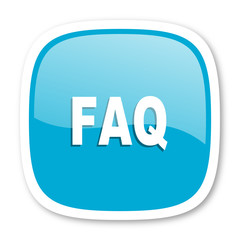 faq blue glossy web icon