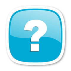 question mark blue glossy web icon